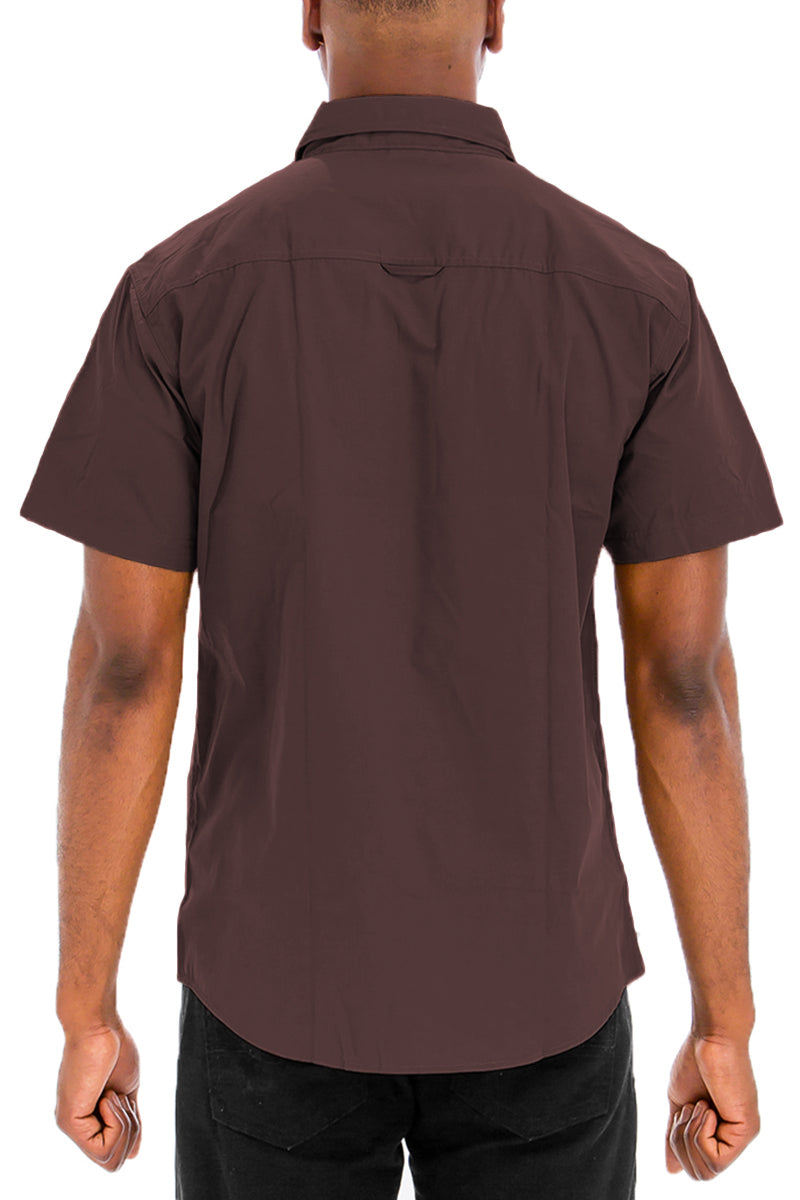 Brown Two Pocket Button Down Shirt