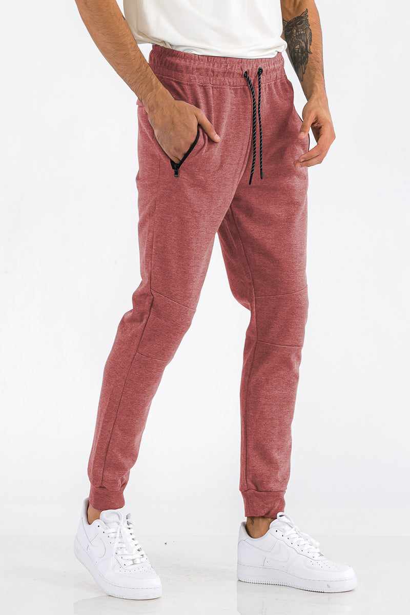 Red Heathered Cotton Sweats