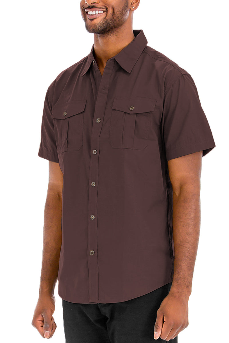 Brown Two Pocket Button Down Shirt