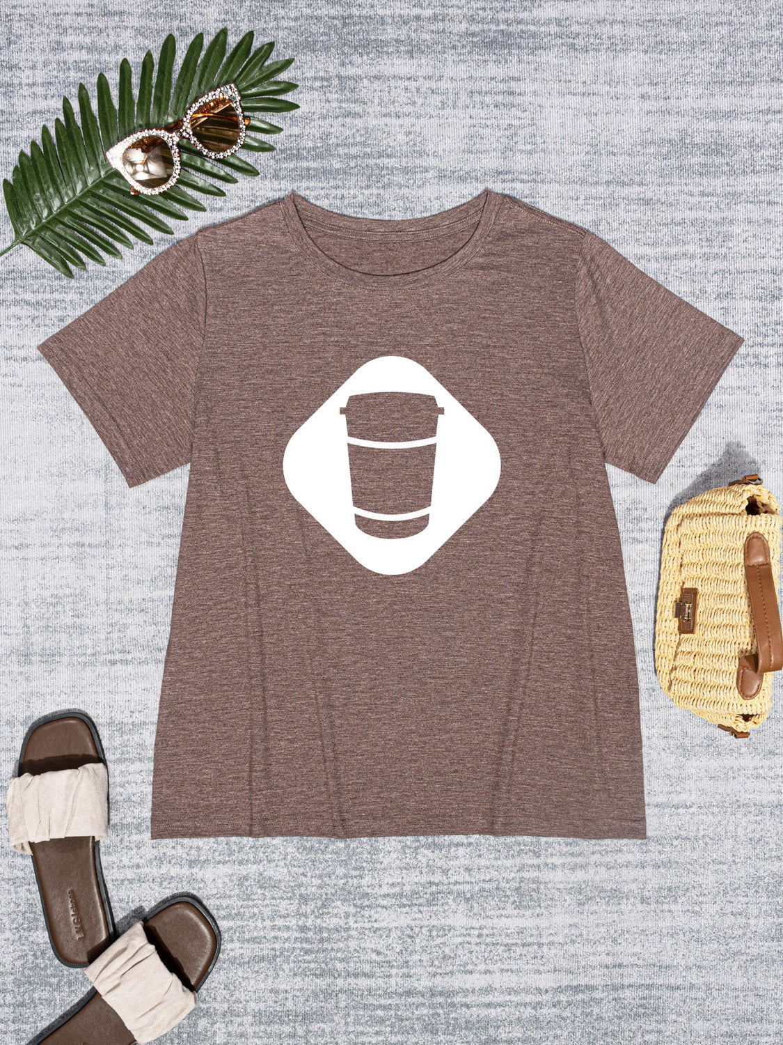 Graphic Round Neck Short Sleeve T-Shirt