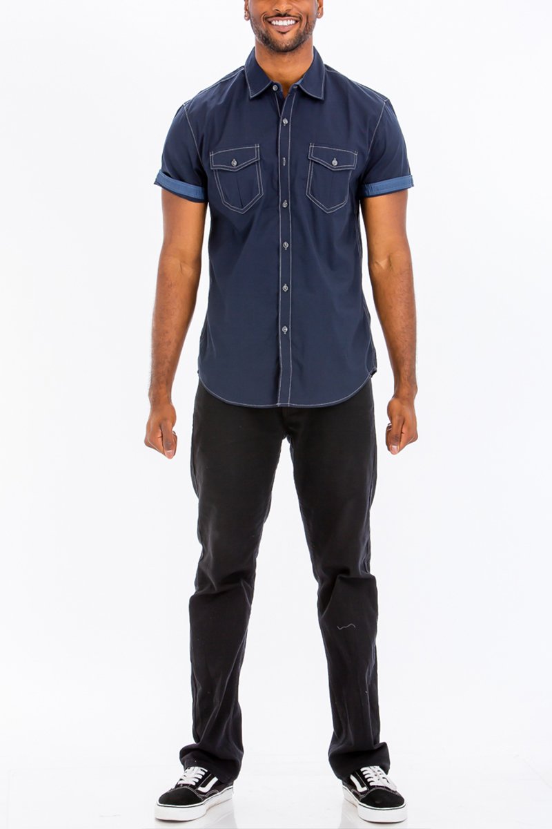 Men's Outline Stitch Two Pocket Shirt