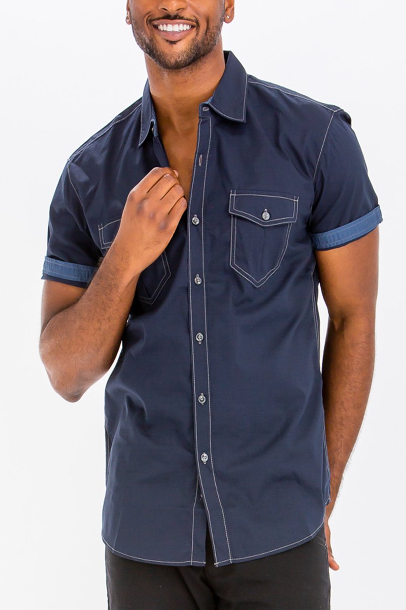 Men's Outline Stitch Two Pocket Shirt