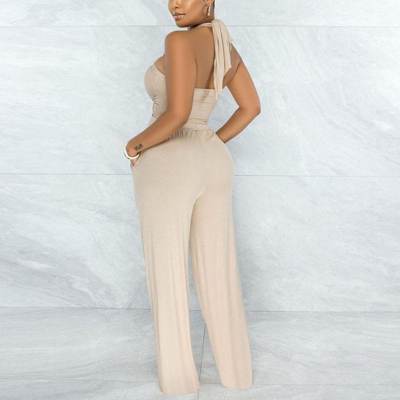 Two Piece Chic Suits Solid Tube Top & Loose Pants Set