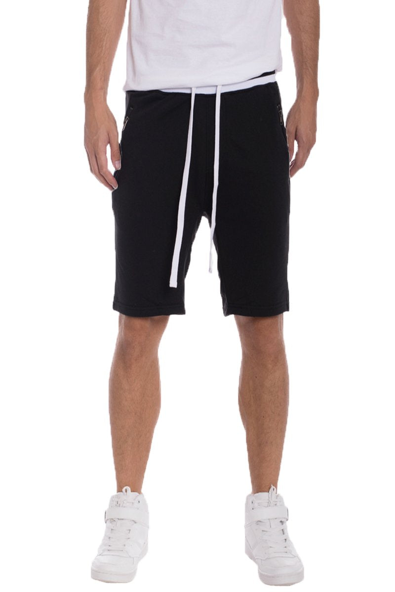 Brandon French Terry Shorts - Black/White