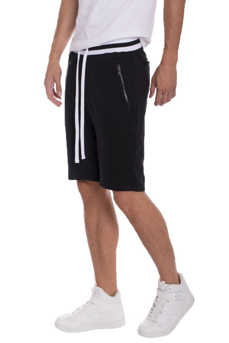 Brandon French Terry Shorts - Black/White