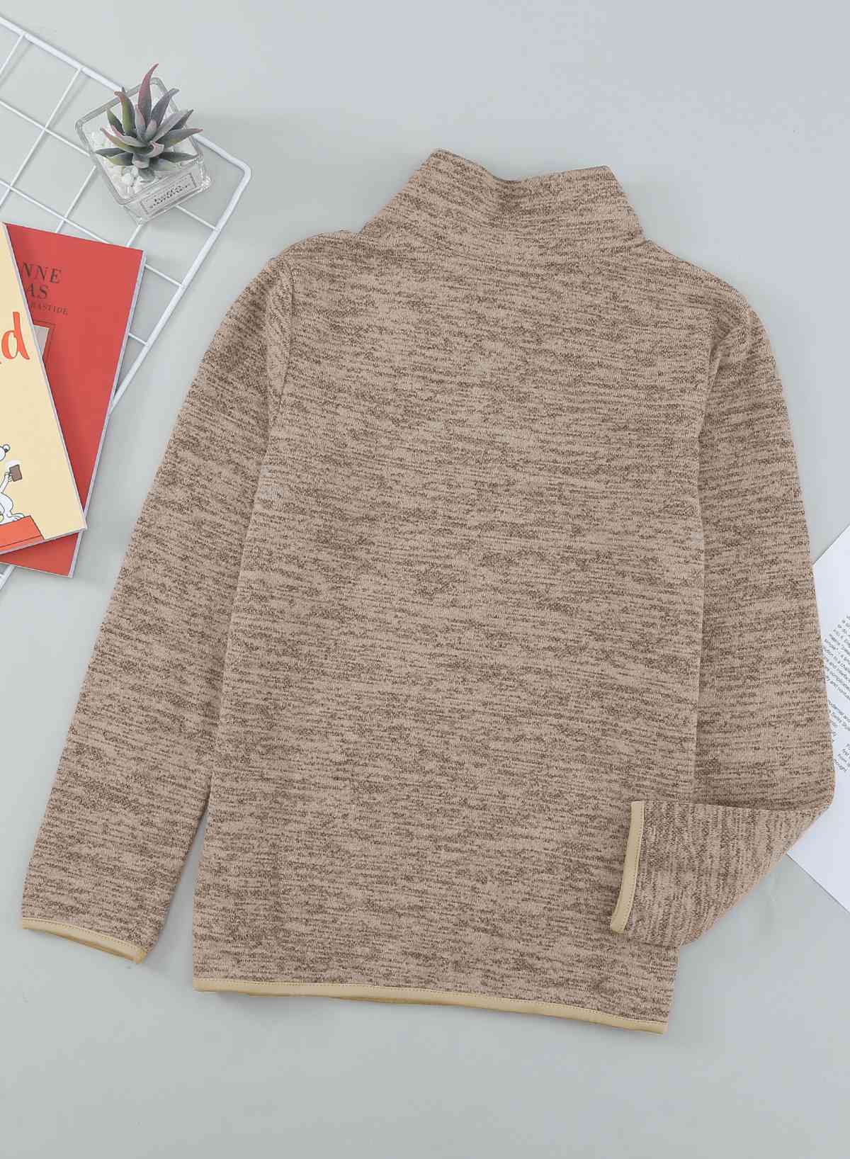 Sudadera para niños con cuello con cremallera y bolsillo canguro