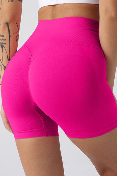 High Waist Wide Waistband Active Shorts