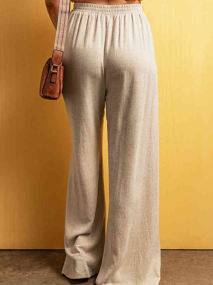 Pantalones anchos con cordón