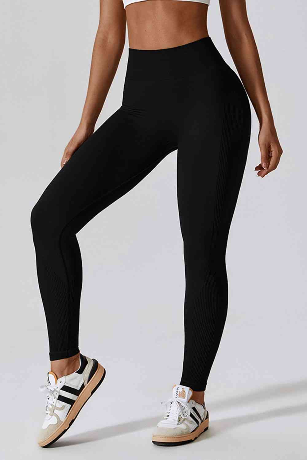 Leggings deportivos largos de corte slim con cintura ancha