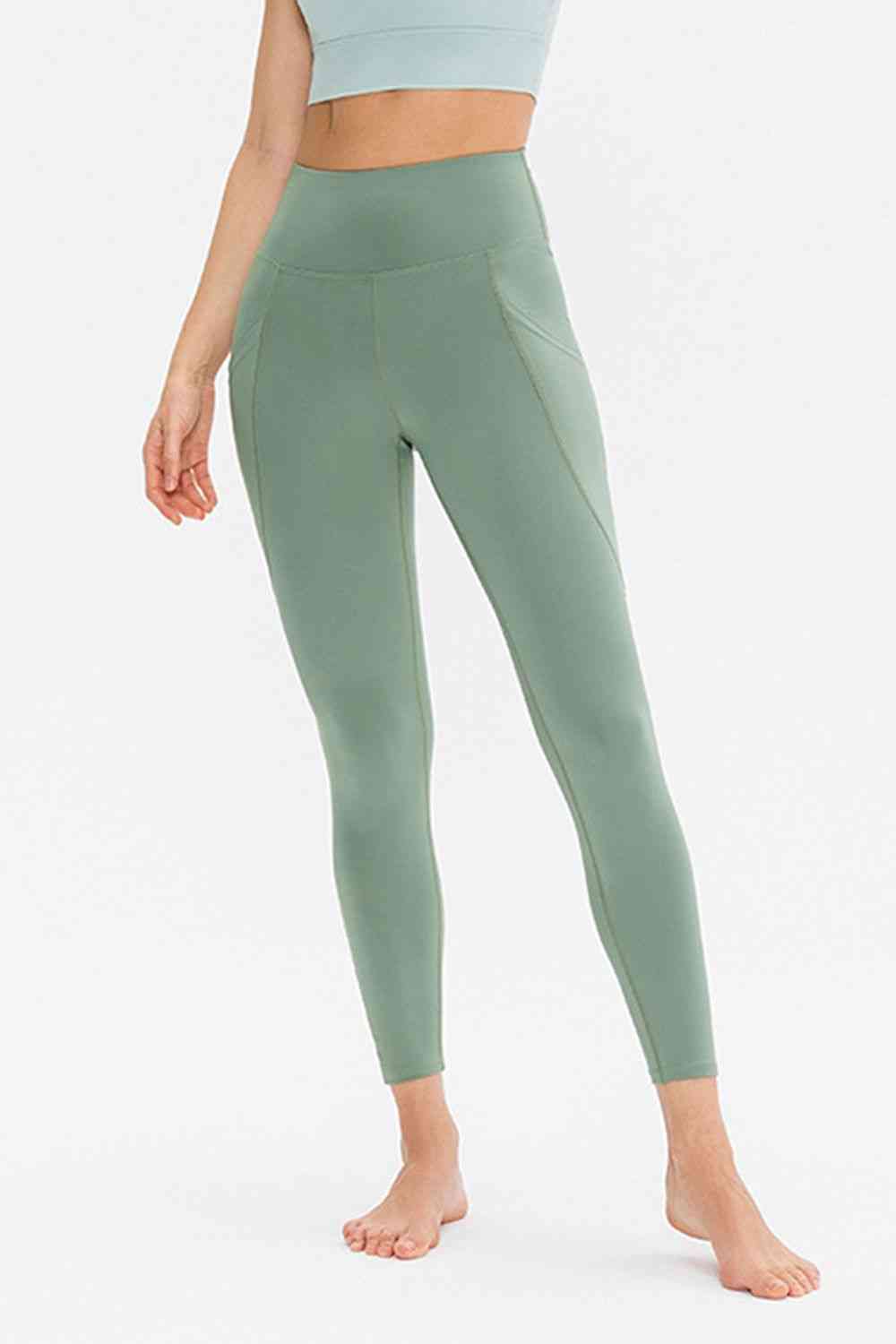 Leggings activos largos de corte ajustado con bolsillos