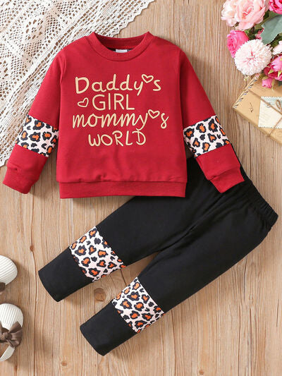DADDY'S GIRL MOMMY'S WORLD Conjunto de top y pantalón de leopardo