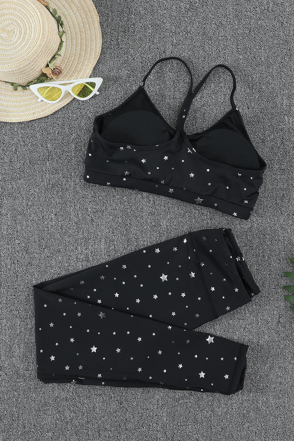 Conjunto de leggings y sujetador deportivo con estampado de estrellas