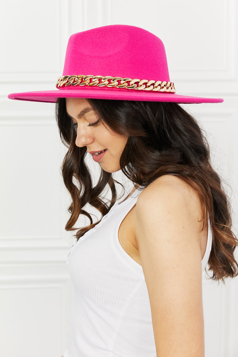 Fame Keep Your Promise Sombrero Fedora en rosa