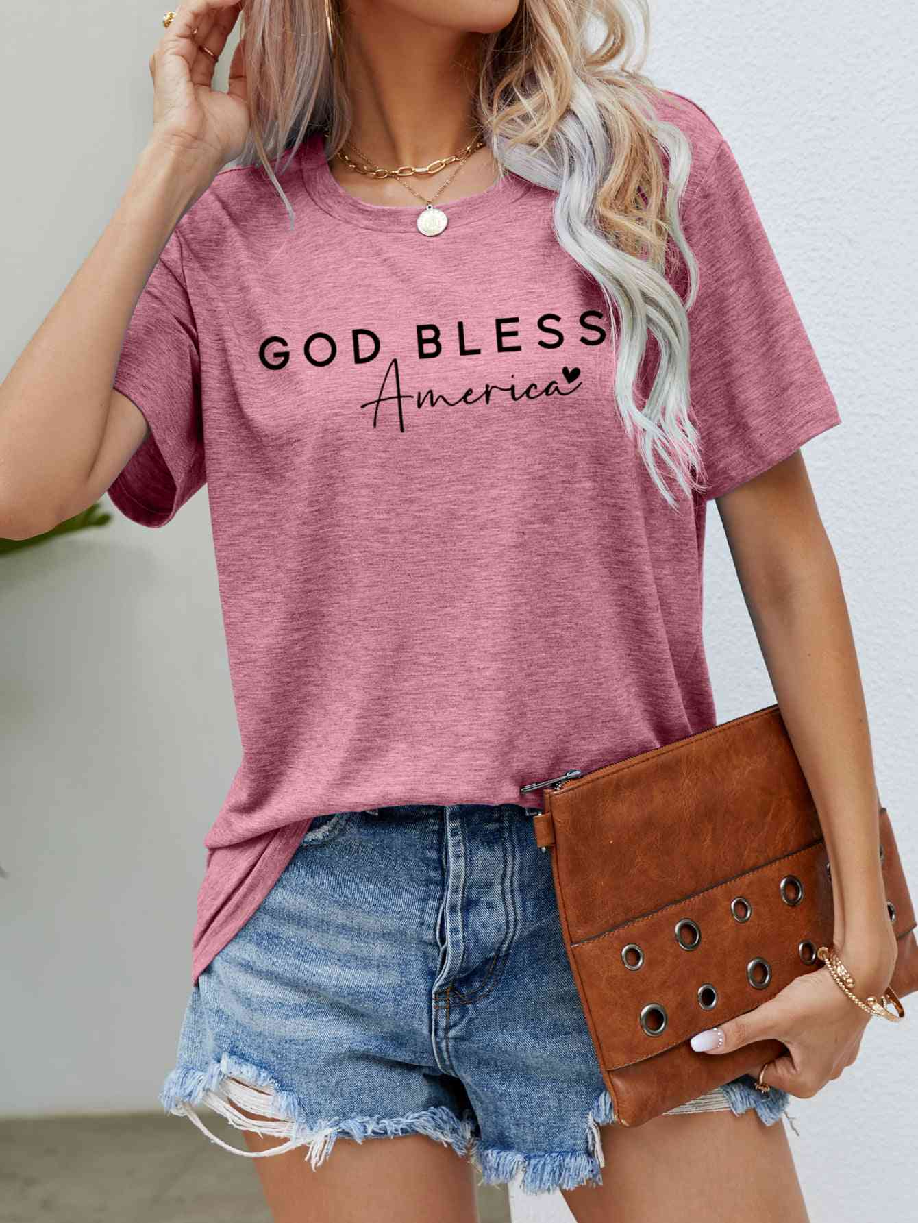 GOD BLESS AMERICA Graphic Short Sleeve Tee