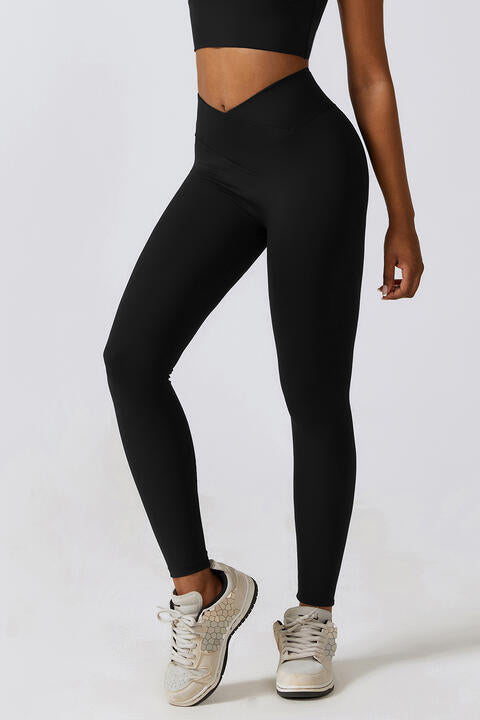 Leggings deportivos con cintura en V