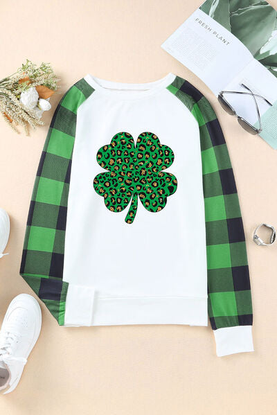 Camiseta de manga larga con cuello redondo Lucky Clover