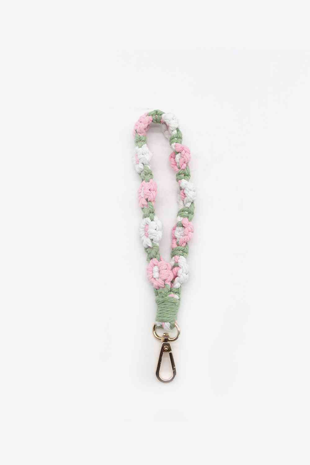 Llavero de flores de macramé de 4 piezas surtido