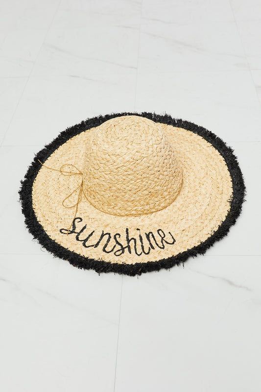 Sombrero de paja con flecos Fame Sunshine