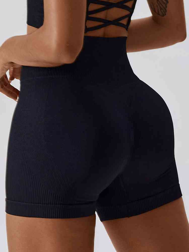 Wide Waistband Slim Fit Sports Shorts