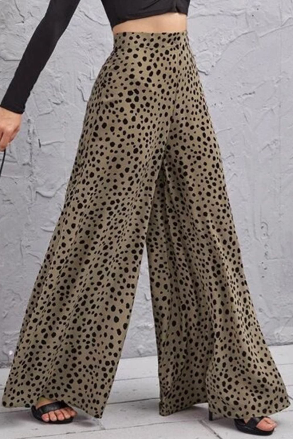 Culottes de talle alto con estampado animal