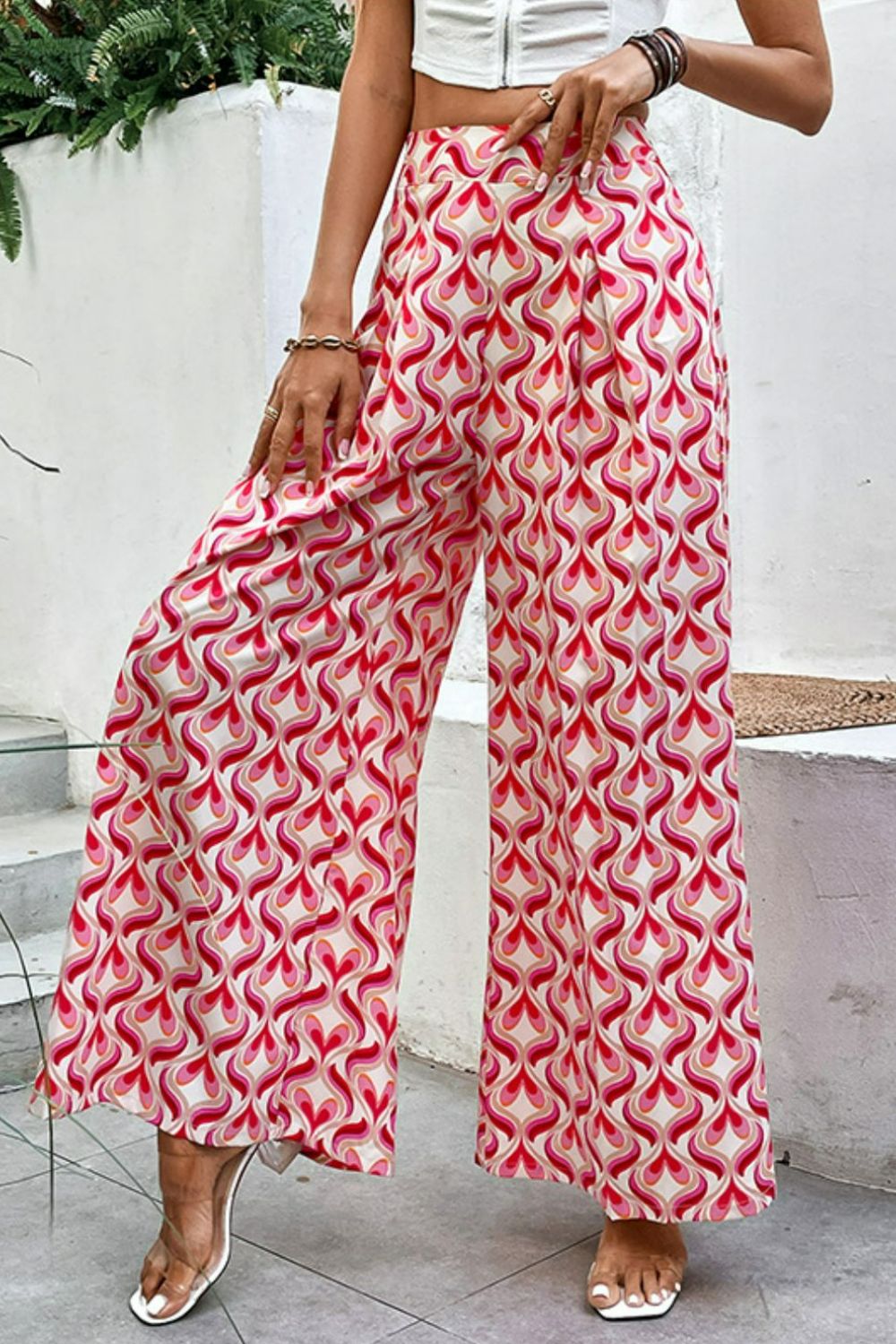 Culottes estampados de cintura alta