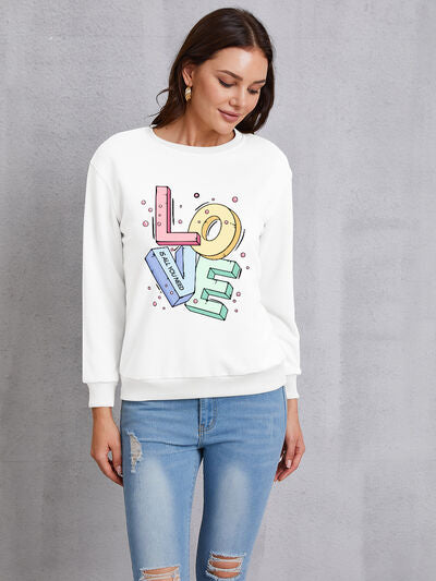 Sudadera de manga larga con cuello redondo LOVE