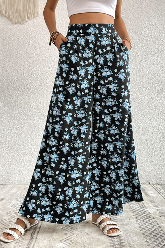 Falda pantalón con bolsillo floral