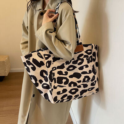 Bolso tote de lona con estampado animal