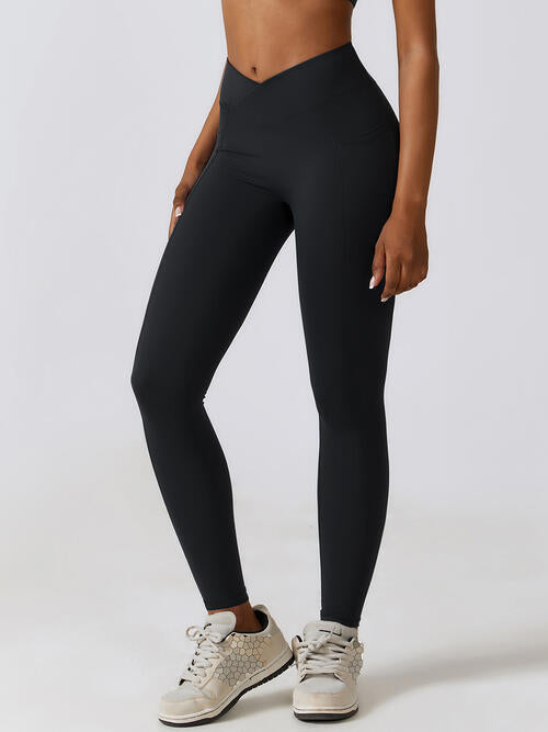 Leggings activos con cintura ancha