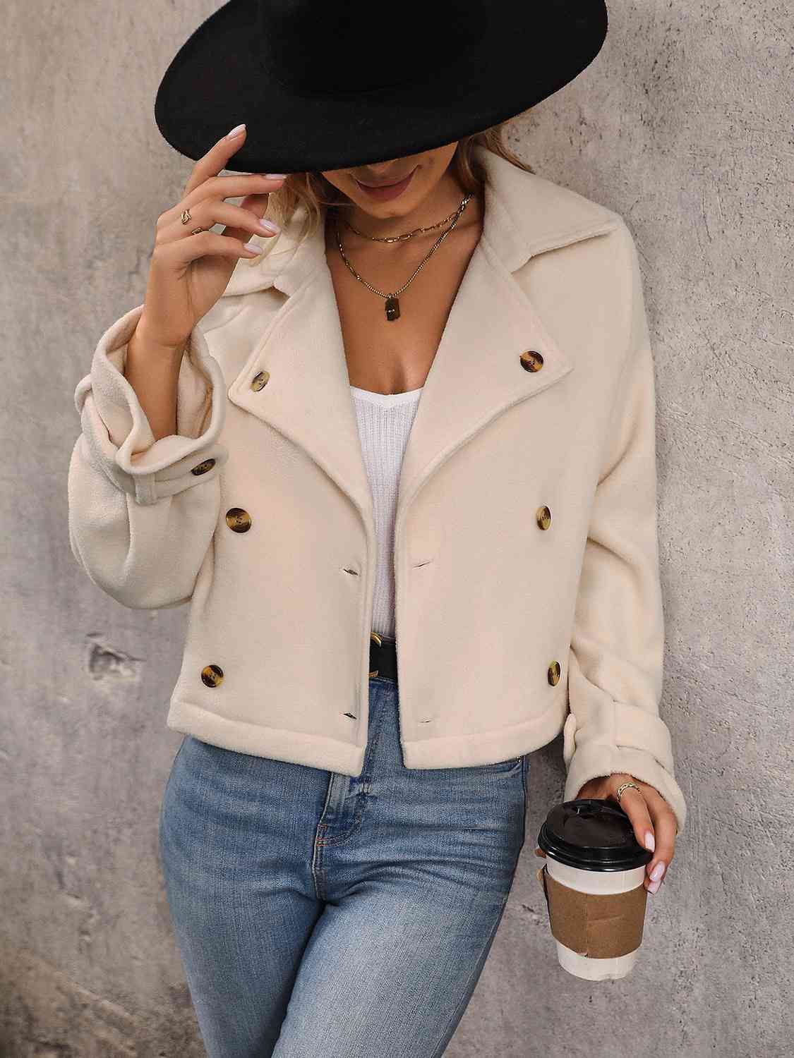 Buttoned Jacket with Collar