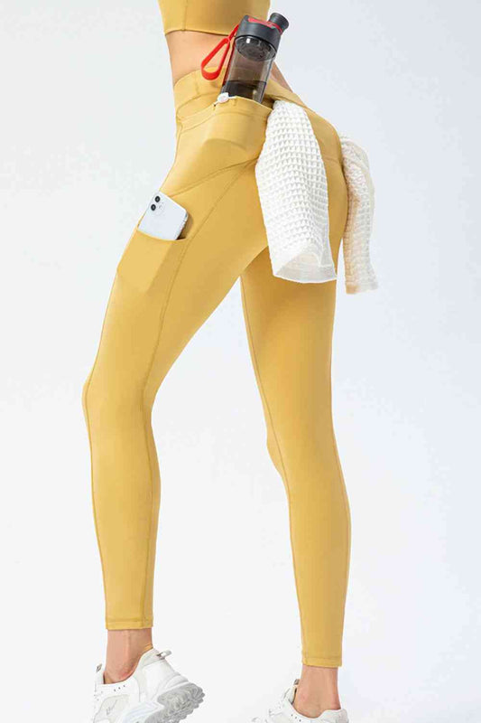 Pantalones deportivos largos de cintura alta, ajustados y de tamaño completo con bolsillos