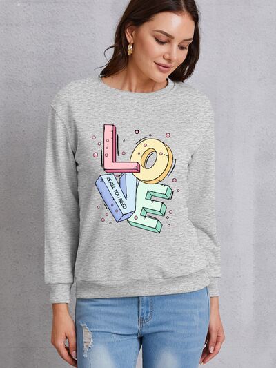 Sudadera de manga larga con cuello redondo LOVE