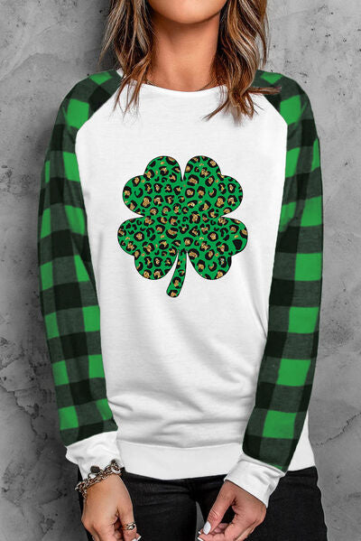 Camiseta de manga larga con cuello redondo Lucky Clover