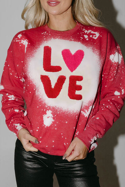 LOVE Sudadera con cuello redondo y hombros caídos